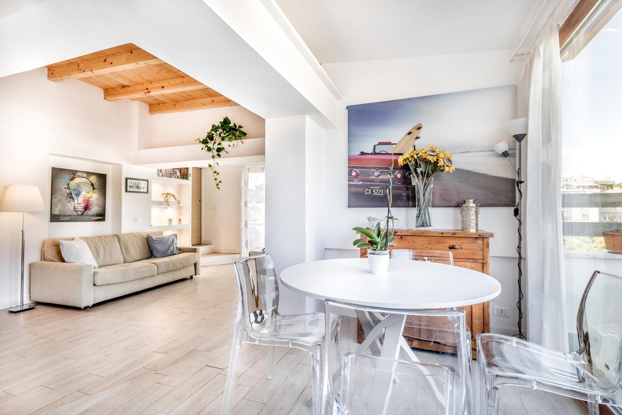 Apartmán Attico Trilocale In Zona Farnesina Řím Exteriér fotografie