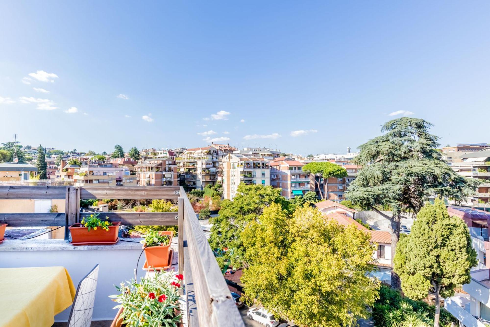 Apartmán Attico Trilocale In Zona Farnesina Řím Exteriér fotografie